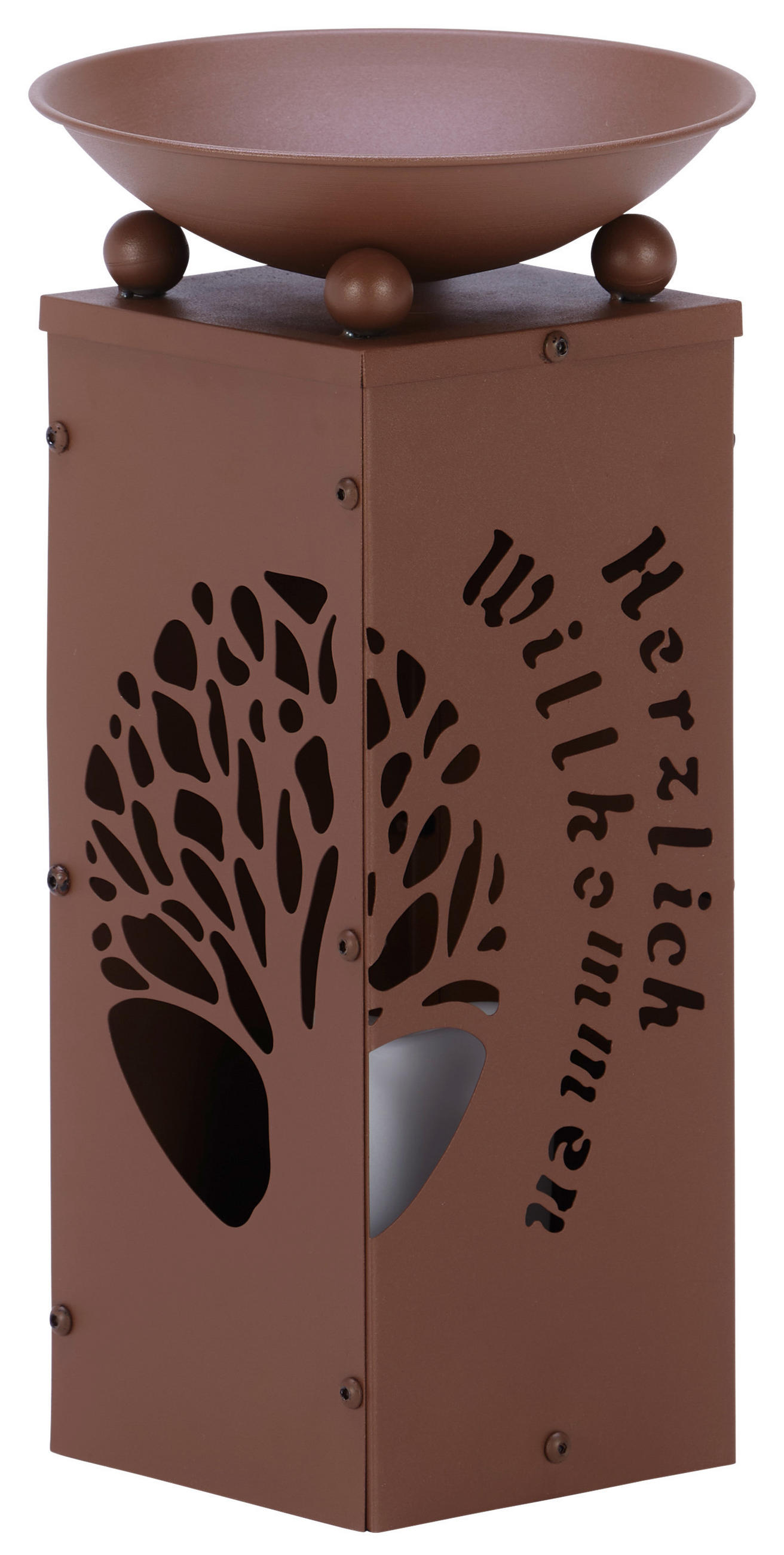 Dekosäule Mit Schale Welcome H: 39 Cm