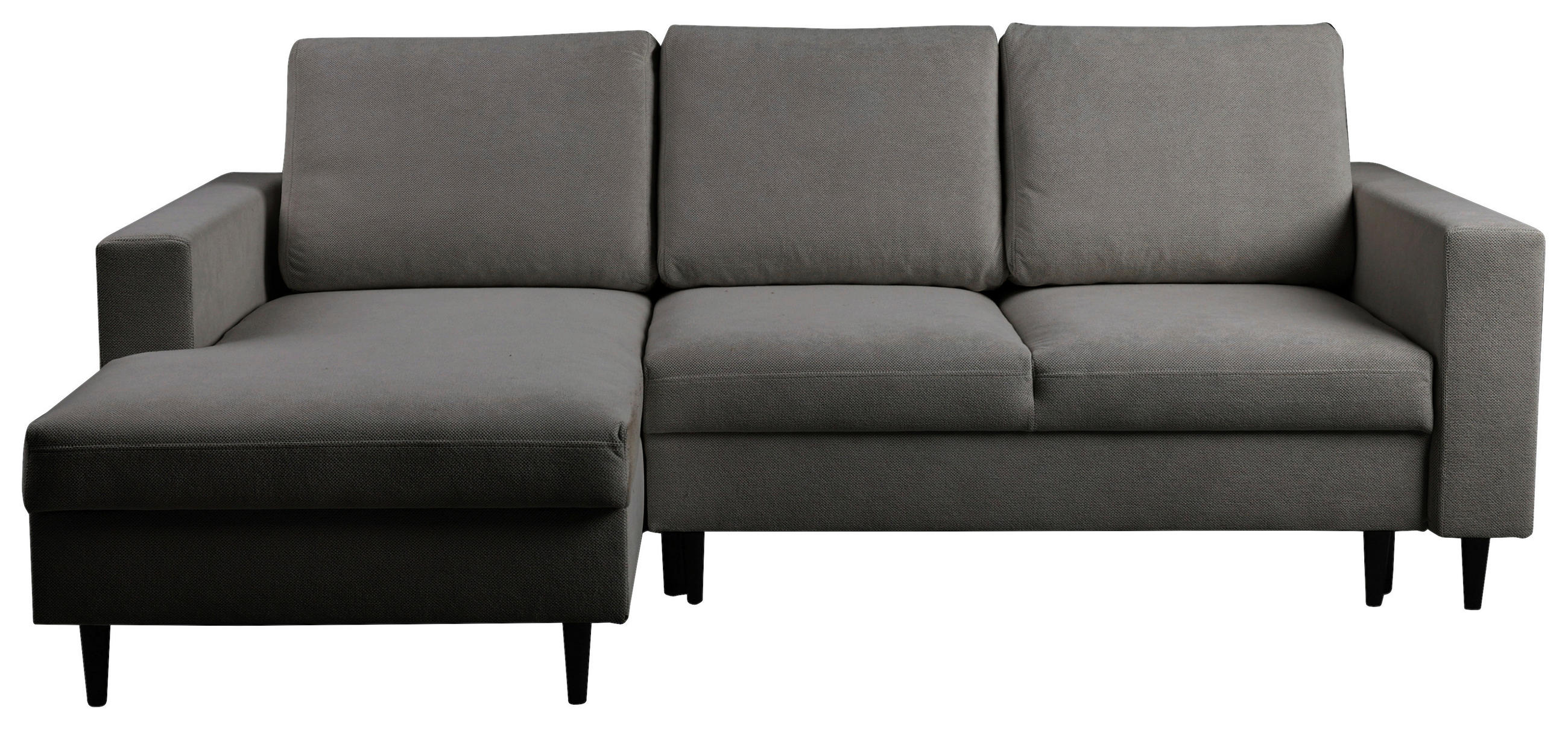 ECKSOFA Dunkelbraun Struktur  - Dunkelbraun/Schwarz, MODERN, Holz/Kunststoff (145/230cm) - MID.YOU