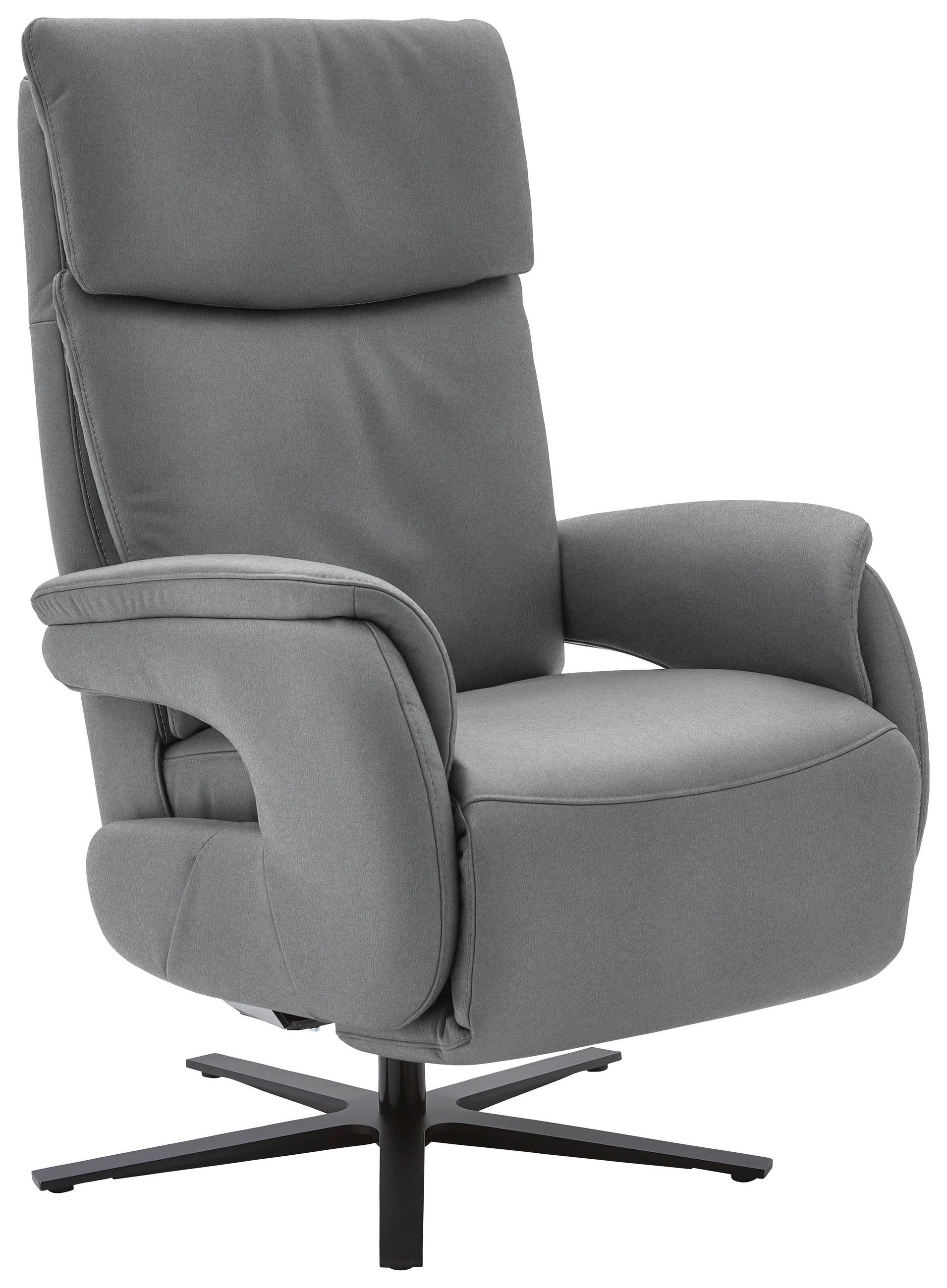 RELAXSESSEL in Textil Grau  - Schwarz/Grau, Design, Textil/Metall (70/117/85cm) - Dieter Knoll
