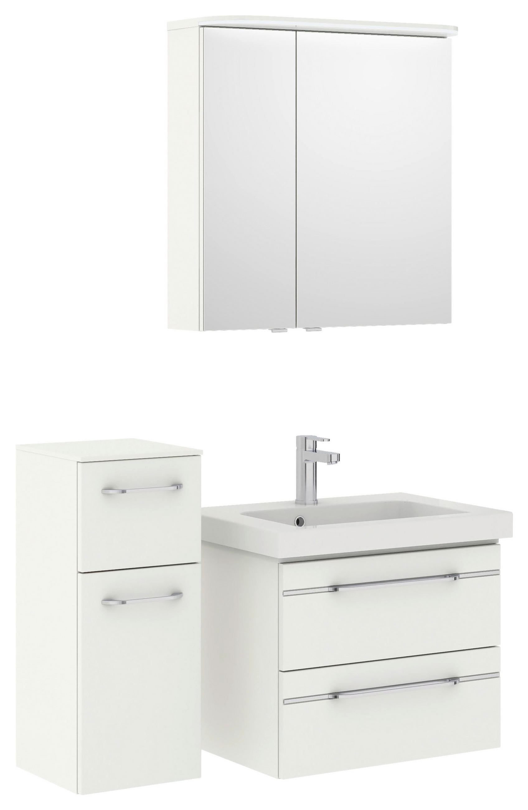 BADEZIMMER 4-teilig  in 100 cm  - Chromfarben/Weiß Hochglanz, KONVENTIONELL, Glas/Holzwerkstoff (100cm) - Pelipal