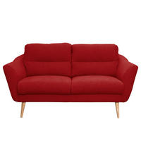 2-SITZER-SOFA TROMSO Webstoff Rot  - Buchefarben/Rot, Design, Holz/Textil (158/87/88cm) - Livetastic