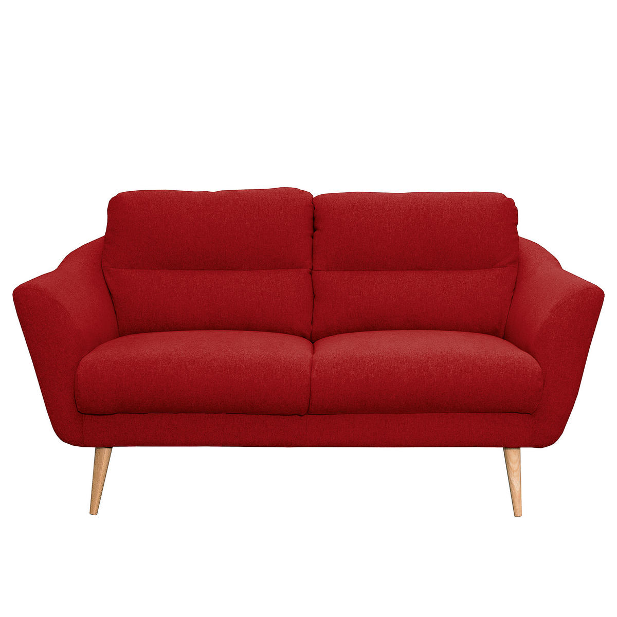 2-SITZER-SOFA TROMSO Webstoff Rot  - Buchefarben/Rot, Design, Holz/Textil (158/87/88cm) - Livetastic