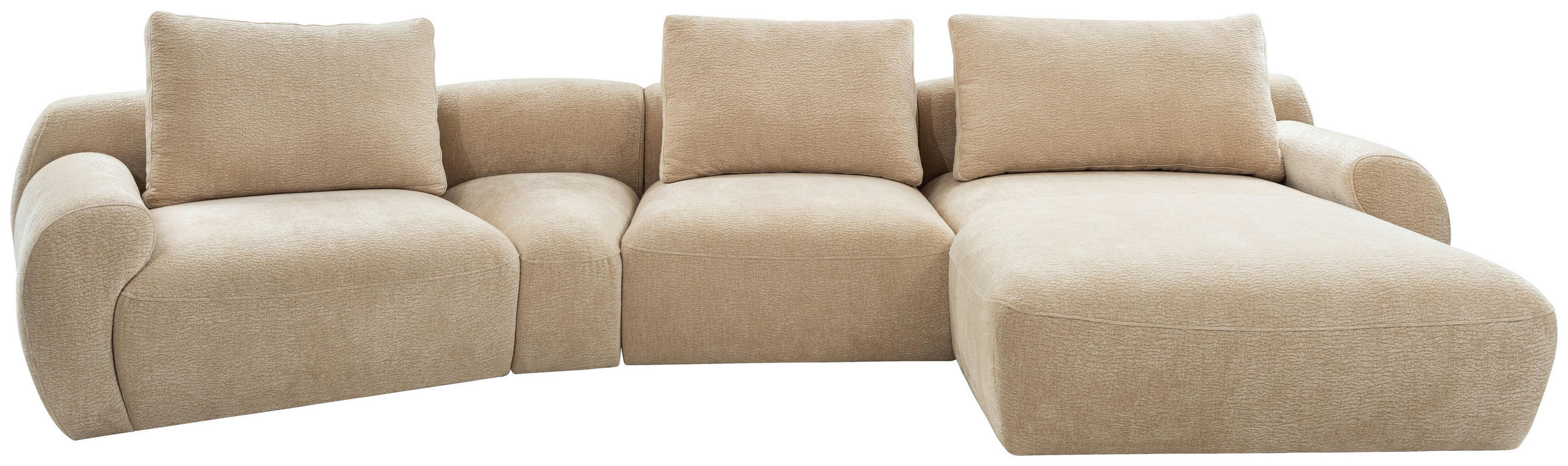 SOFFA i textil beige  - beige/svart, Modern, textil/plast (176/362cm) - Stylife