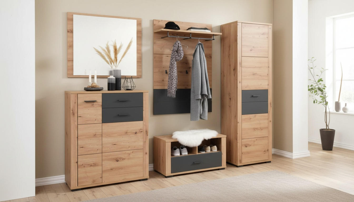 GARDEROBE  in 230/195/45 cm  - Anthrazit/Eiche Artisan, KONVENTIONELL, Holzwerkstoff (230/195/45cm) - Xora