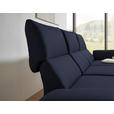 ECKSOFA  in Flachgewebe Blau Armteilverstellung, Relaxfunktion, Drehsitzfunktion  255-365/175-224 cm  - Blau/Schwarz, Design, Textil/Metall (255-365/175-224cm) - Dieter Knoll