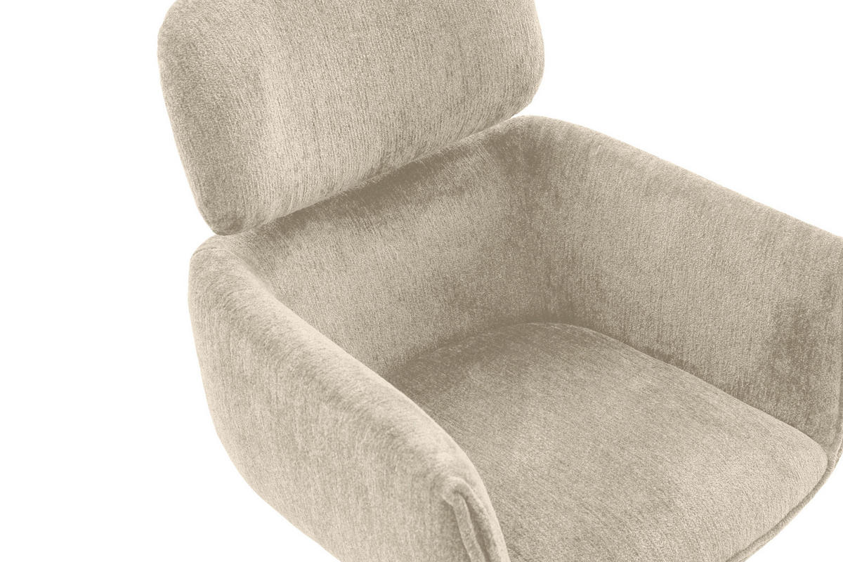 ARMLEHNSTUHL  in Stahl Struktur  - Creme/Schwarz, Design, Textil/Metall (60/90/65cm) - Novel