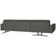 ECKSOFA in Echtleder Grau  - Anthrazit/Grau, KONVENTIONELL, Leder/Metall (182/324cm) - Ambiente