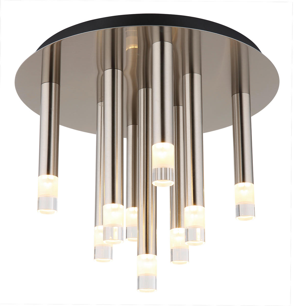 TAKLAMPA RYAN 34/29,6 cm  - klar/nickelfärgad, Design, metall/plast (34/29,6cm) - Globo