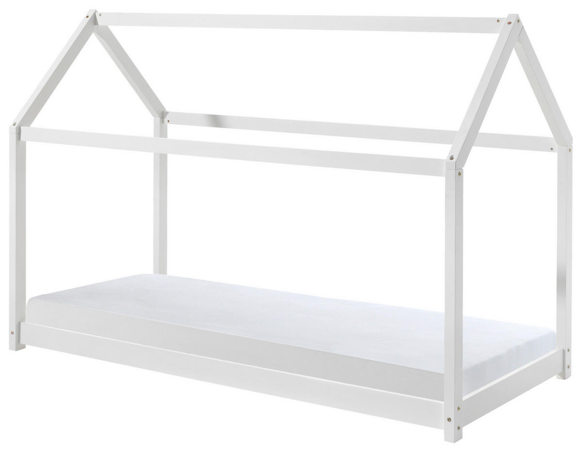 DĚTSKÁ POSTEL SE STŘÍŠKOU, 90/200 cm bílá - bílá, Moderní, dřevo (90/200cm) - MID.YOU