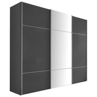 SCHWEBETÜRENSCHRANK 249/222/68 cm 3 Tür(en)-türig Graphitfarben  - Alufarben/Graphitfarben, Design, Glas/Holzwerkstoff (249/222/68cm) - Moderano