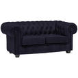 CHESTERFIELD-SOFA Webstoff Schwarz  - Wengefarben/Schwarz, LIFESTYLE, Holz/Textil (180/76,5/96cm) - Landscape