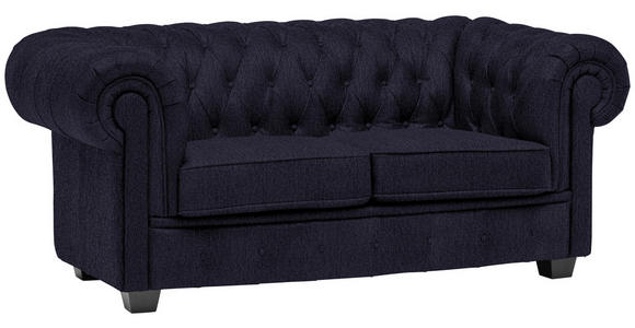 CHESTERFIELD-SOFA Webstoff Schwarz  - Wengefarben/Schwarz, LIFESTYLE, Holz/Textil (180/76,5/96cm) - Landscape