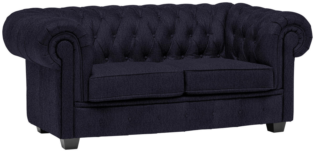 CHESTERFIELD SOFA crna  - vendž/crna, Lajfstajl, tekstil/drvo (180/76,5/96cm) - Landscape