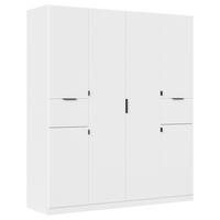 DREHTÜRENSCHRANK 181/210/54 cm,  in 6-türig  - Weiß/Grau, MODERN, Holzwerkstoff/Metall (181/210/54cm) - Rauch Möbel