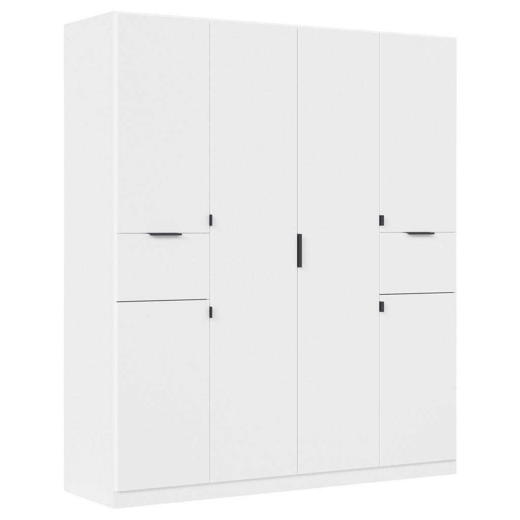 Drehtürenschrank Mit Schubladen 181cm Ticao Weiß