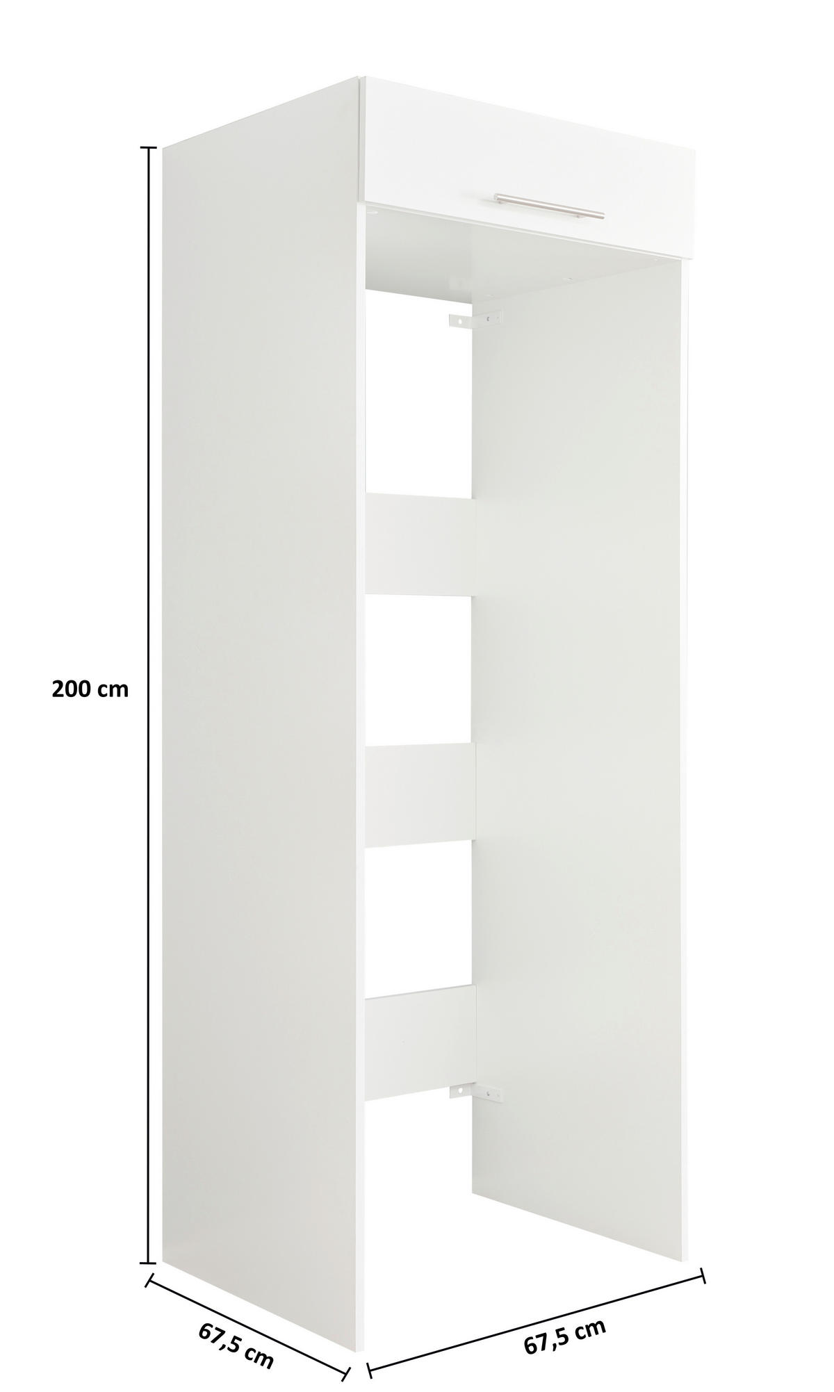 OMARICA ZA PRALNI STROJ  bela  - srebrne barve/bela, Design, kovina/leseni material (67,5/200/67,5cm)