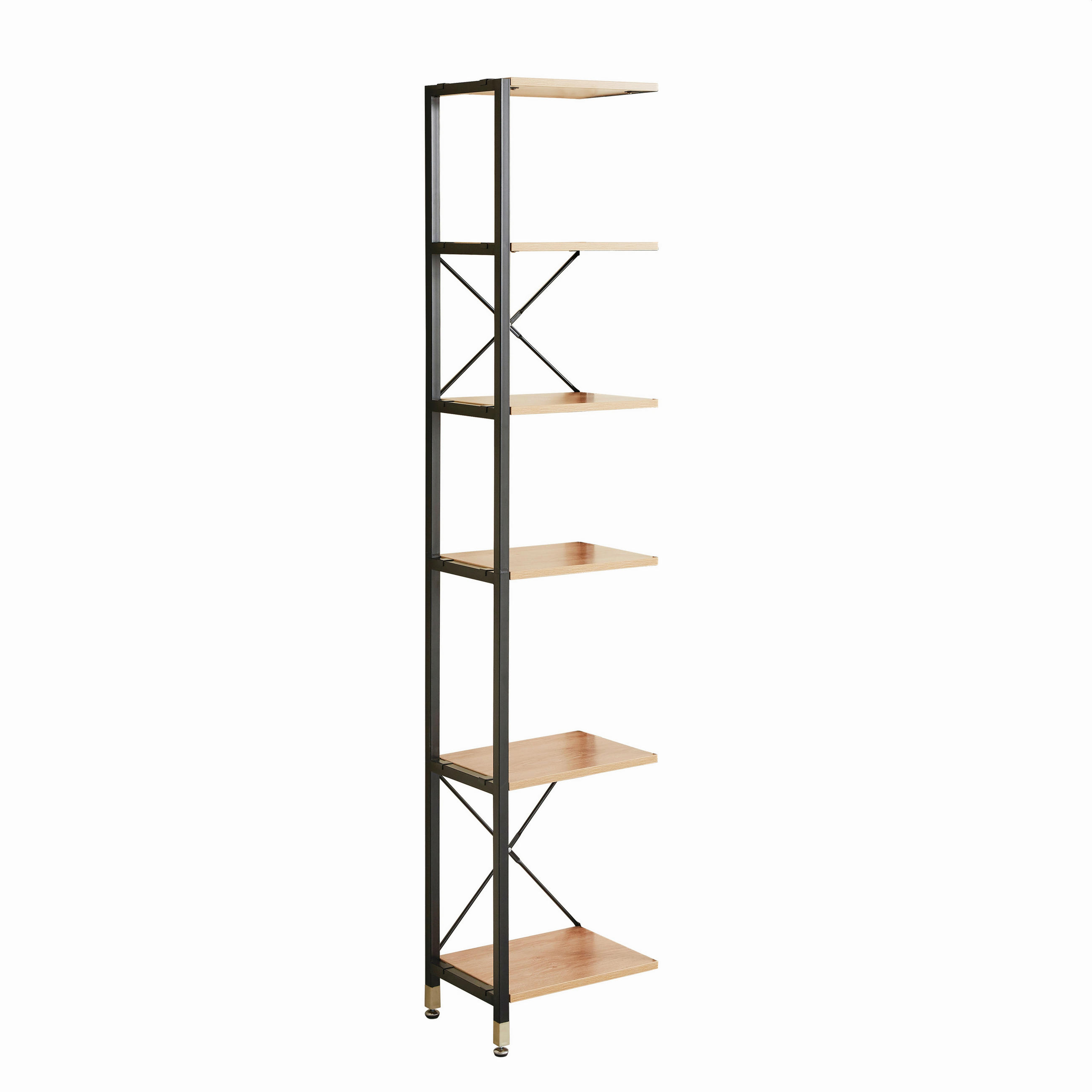 Livetastic Leiterregal Natur, Schwarz 42.5x210x30 cm