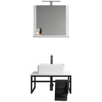 BADEZIMMER 3-teilig  in 60 cm  - Weiss/Schwarz, Modern, Glas/Keramik (60cm) - MID.YOU