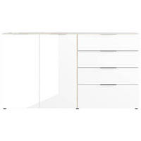 SIDEBOARD  in 184/102/42 cm  - Chromfarben/Eichefarben, KONVENTIONELL, Glas/Holzwerkstoff (184/102/42cm) - Germania