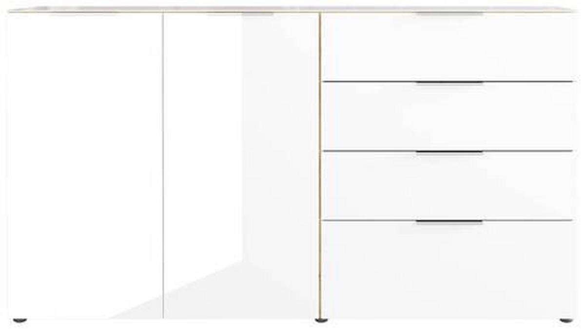 SIDEBOARD  in 184/102/42 cm  - Chromfarben/Eichefarben, KONVENTIONELL, Glas/Holzwerkstoff (184/102/42cm) - Germania