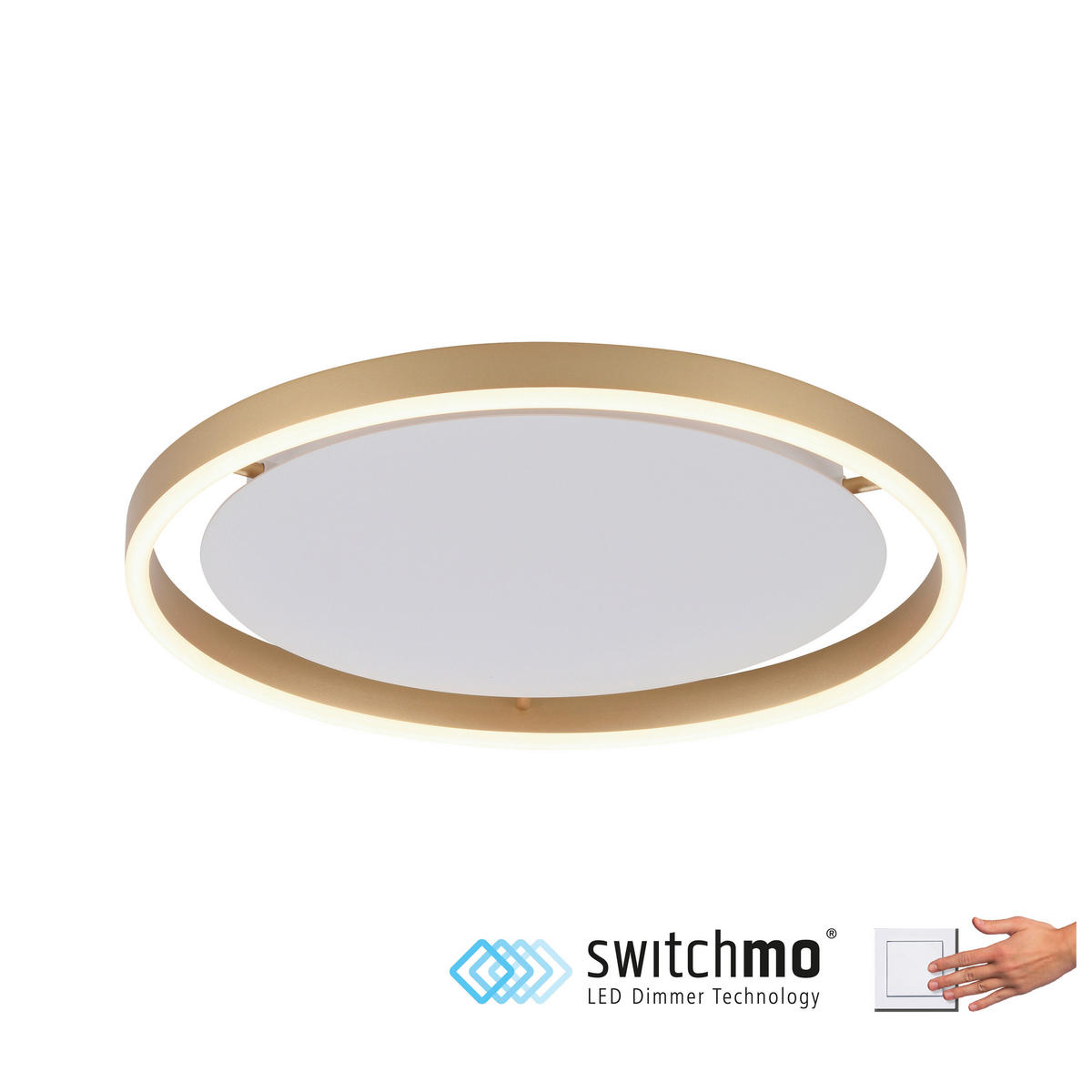 LED-DECKENLEUCHTE 39,3/39,3/5,3 cm   - Messingfarben, Design, Kunststoff/Metall (39,3/39,3/5,3cm)