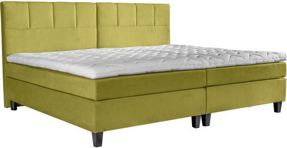 BOXSPRINGBETT 240/200 cm  in Grün  - Wengefarben/Grün, Trend, Holz/Textil (240/200cm) - Esposa