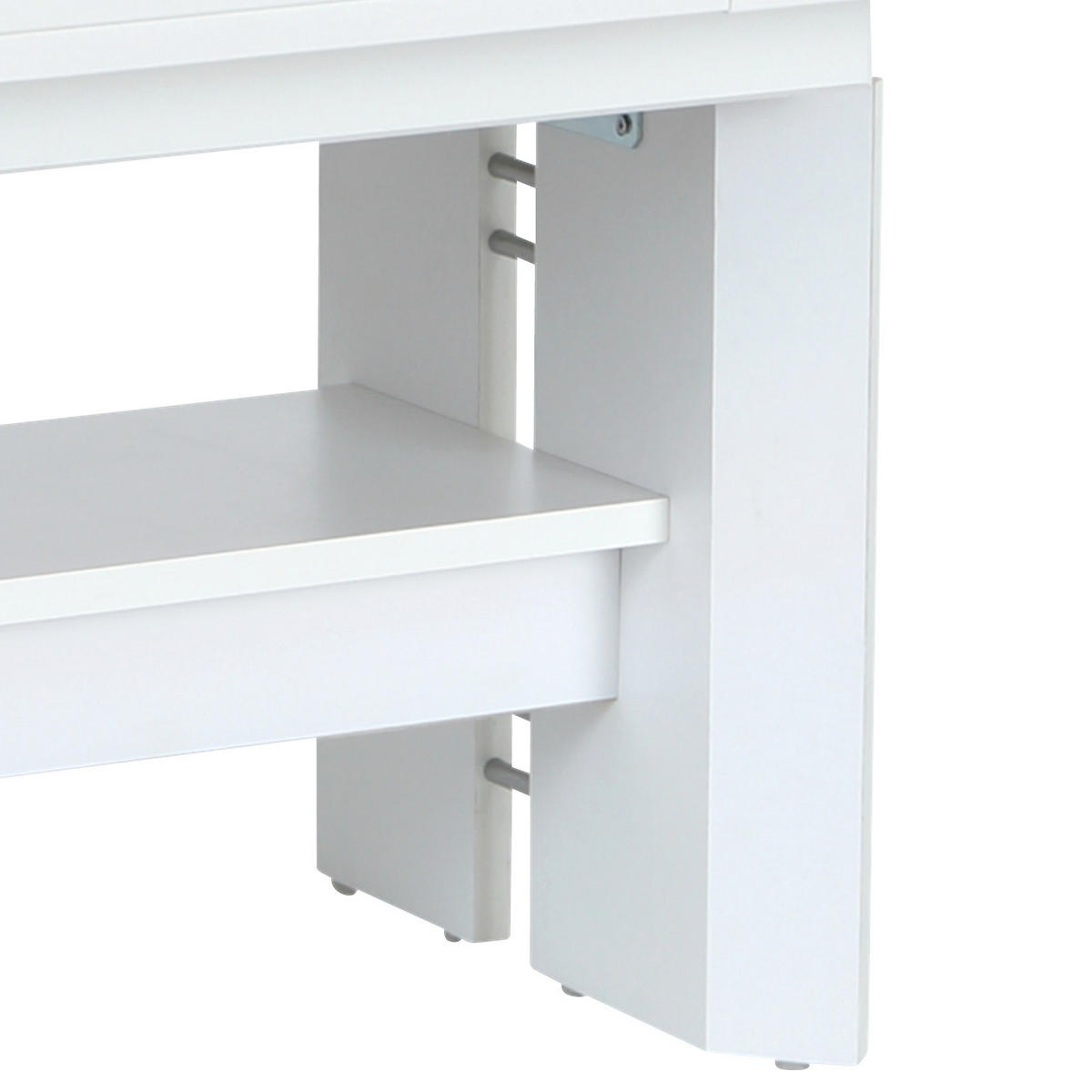 COUCHTISCH in Holzwerkstoff 110-180/68/50-60 cm  - Weiß, MODERN, Holzwerkstoff (110-180/68/50-60cm) - MID.YOU