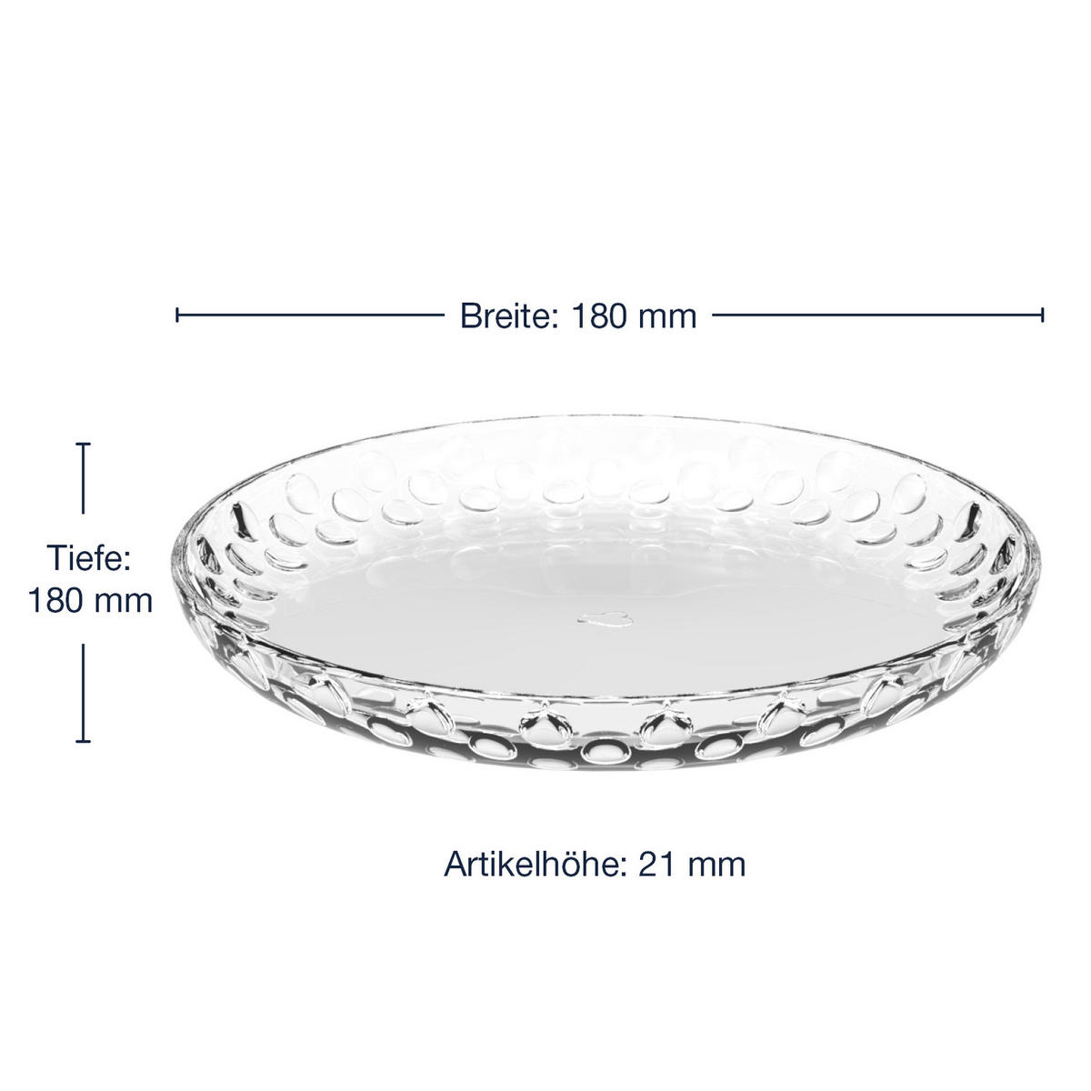 TELLERSET Cucina Optic 4-teilig  - Transparent, LIFESTYLE, Glas (18,00/2,10/18,00cm) - Leonardo