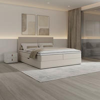 BOXSÄNG 180/200 cm  i cremefärgad  - svart/cremefärgad, Modern, trä/textil (180/200cm) - Visionight