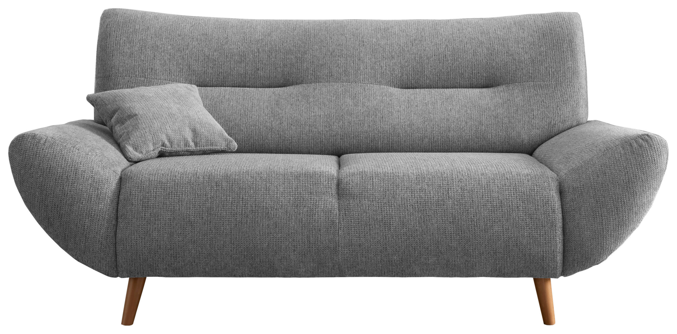 2-SITZER-SOFA Chenille Silberfarben  - Wildeiche/Silberfarben, MODERN, Holz/Textil (173/81/90cm) - MID.YOU