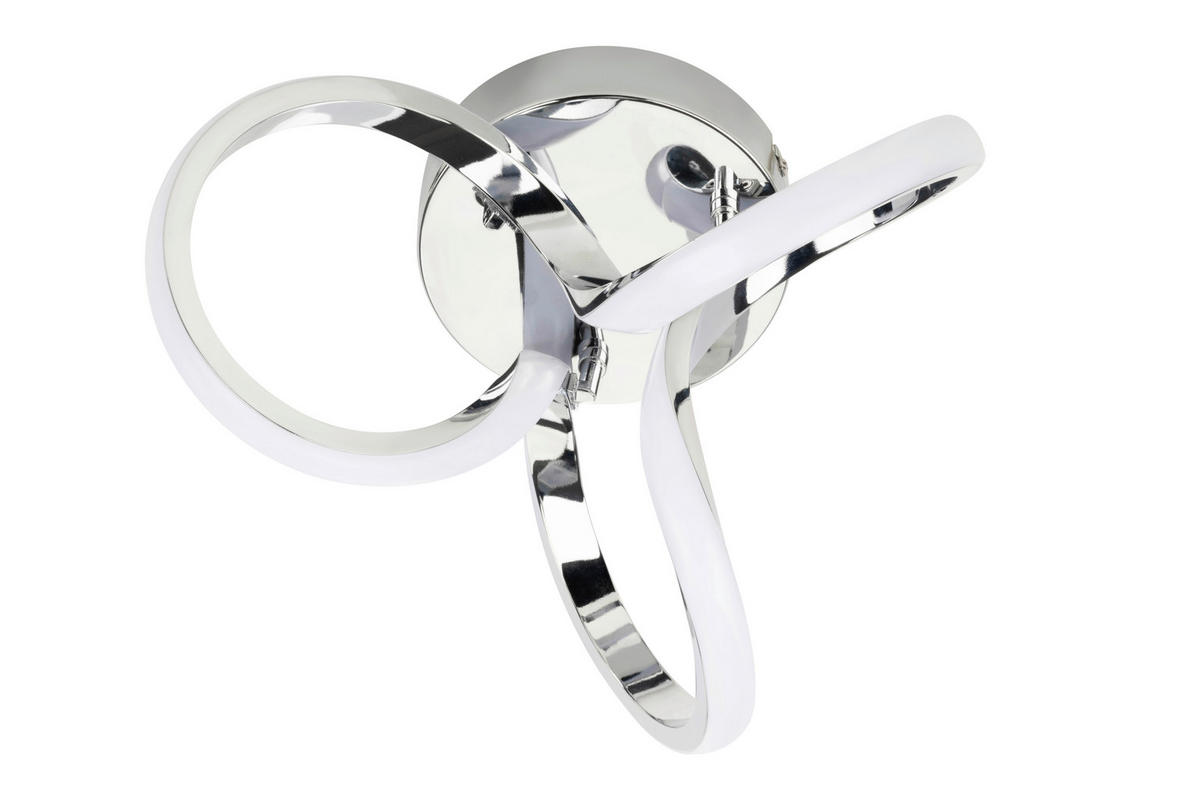 STROPNÉ LED SVIETIDLO, 34,5/19 cm  - chrómová, Design, kov/plast (34,5/19cm) - Novel