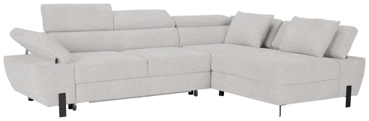 HÖRNSOFFA i vävt tyg ljusgrå  - ljusgrå/svart, Modern, metall/trämaterial (277/90/189cm) - MID.YOU