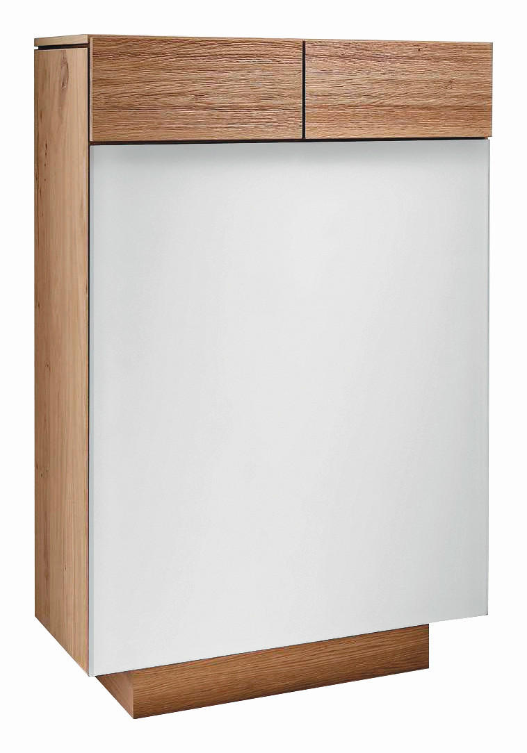 SCHUHSCHRANK  in 64/106/42,5 cm  - Eichefarben/Weiß, Design, Glas/Holz (64/106/42,5cm) - Voglauer
