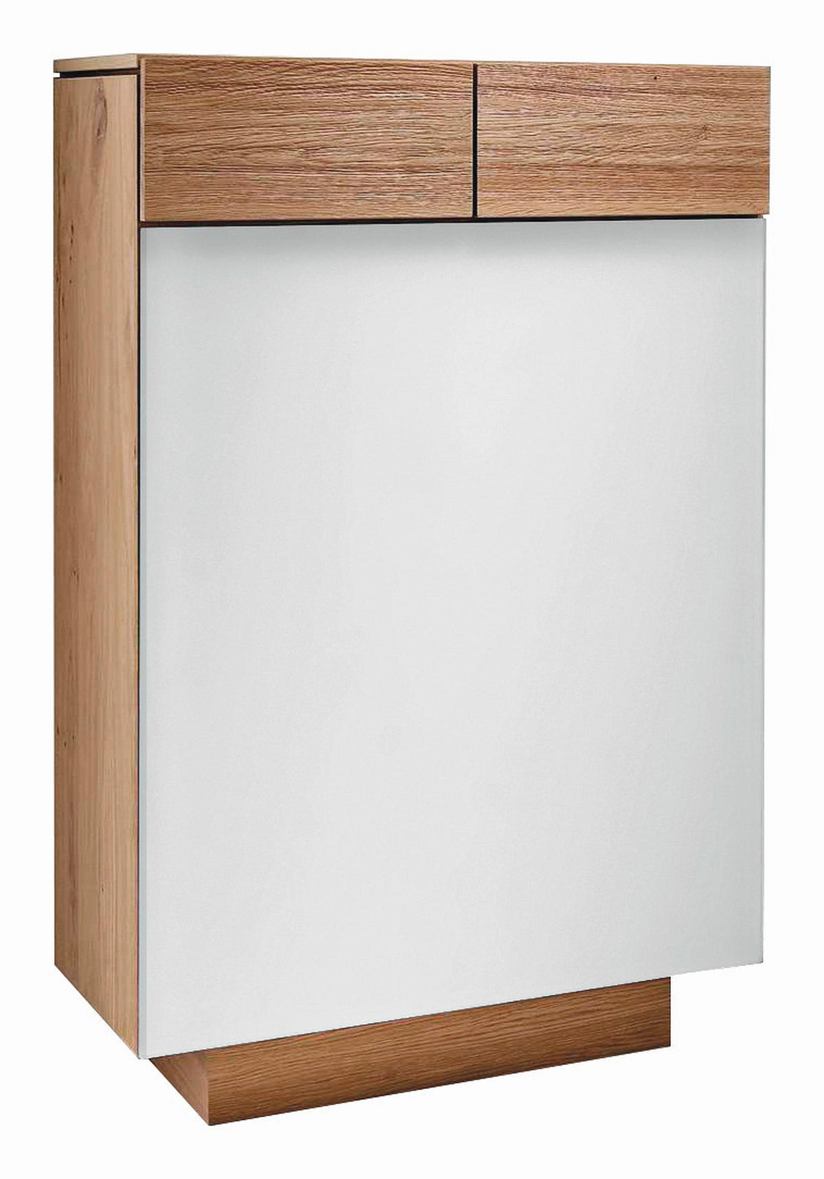 SCHUHSCHRANK  in 64/106/42,5 cm  - Eichefarben/Weiß, Design, Glas/Holz (64/106/42,5cm) - Voglauer