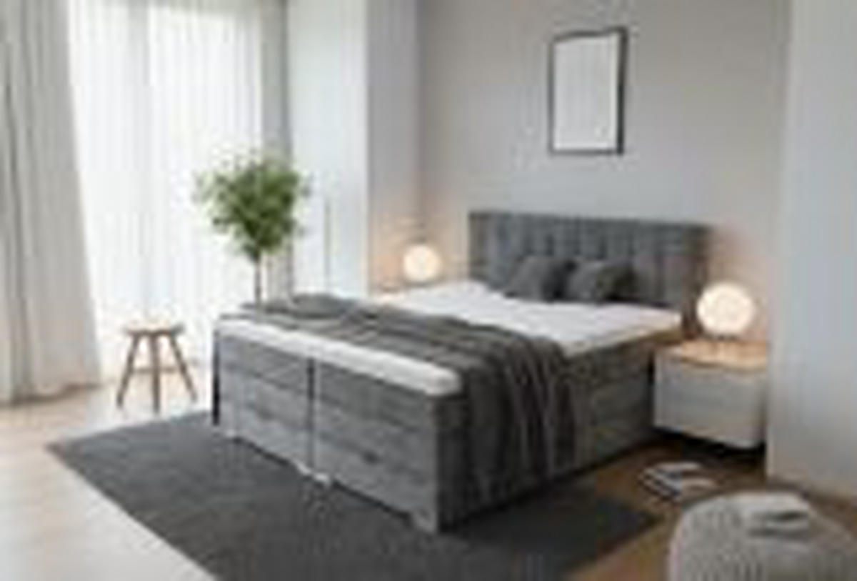 BOXSPRING KREVET      - Moderno, drvni materijal/tekstil (185/120/215cm) - Hom`in