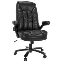 CHEFSESSEL Lederlook Schwarz  - Schwarz, MODERN, Kunststoff/Textil (85/122/82cm) - MID.YOU