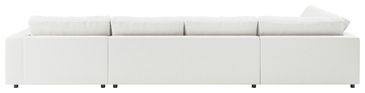 WOHNLANDSCHAFT in Cord Weiss  - Weiss/Schwarz, Design, Kunststoff/Textil (224/425/190cm) - Pure Home Lifestyle