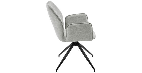 ARMLEHNSTUHL  Stoffauswahl, Sitzfläche 360° drehbar Webstoff  Schwarz, Beige  - Beige/Schwarz, Design, Textil/Metall (56/89/62cm) - Carryhome