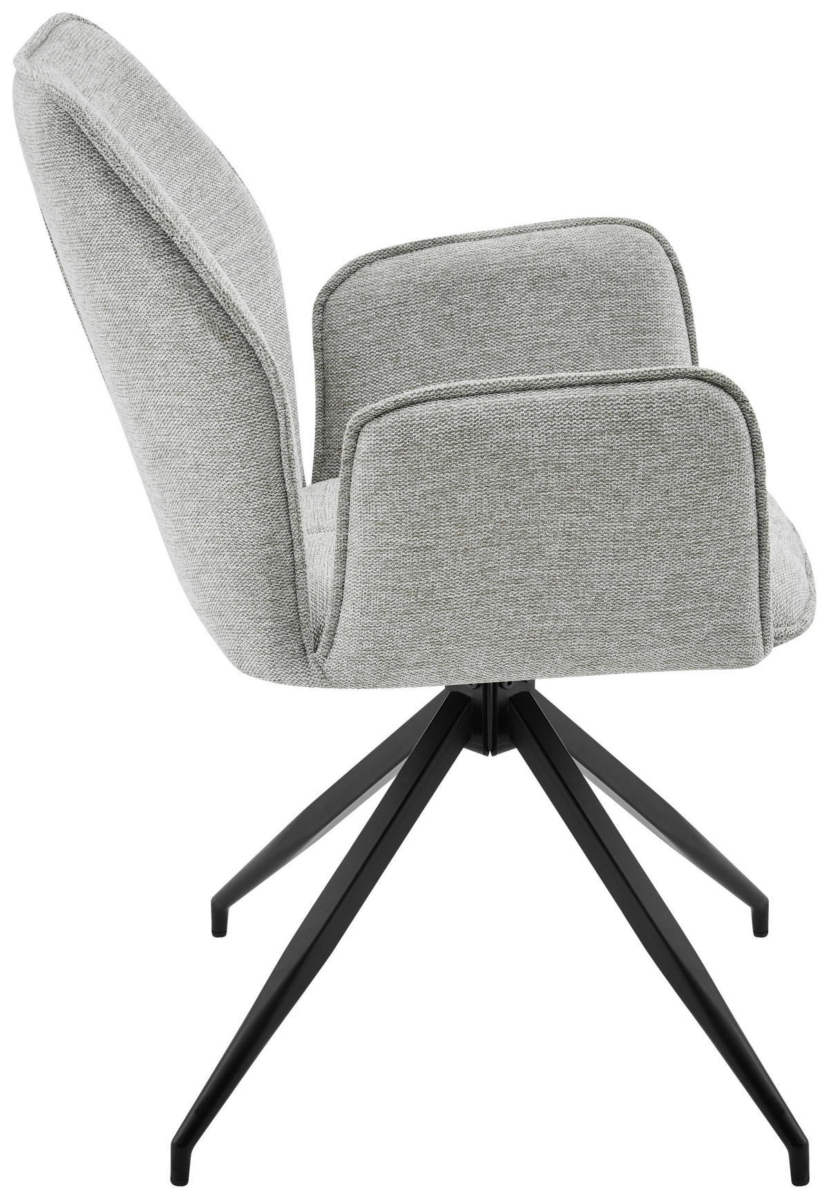 ARMLEHNSTUHL  in Eisen Webstoff  - Beige/Schwarz, Design, Textil/Metall (56/89/62cm) - Carryhome