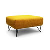 HOCKER Samt Gelb  - Gelb/Schwarz, Design, Textil/Metall (90/70/46cm) - SENSOO