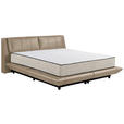 BOXBETT 180/200 cm,  in Kaschmir, gepolstertes Kopfteil, Bettkasten, Matratzen, H3 + H4 = fest + sehr fest  - Kaschmir/Schwarz, Design, Kunststoff/Textil (180/200cm) - Esposa