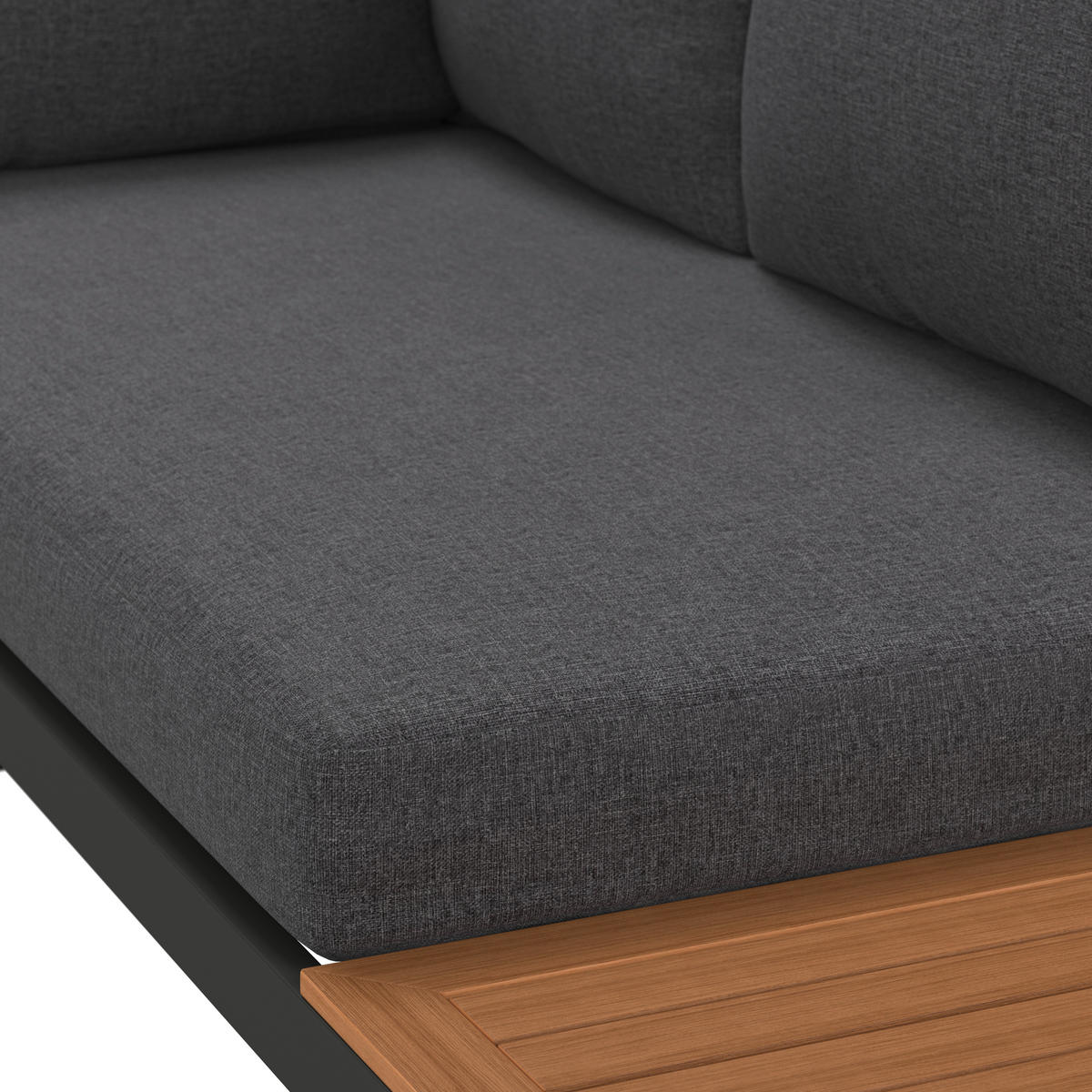 LOUNGE ÉTKEZŐGARNITÚRA 4 részes   253/70/175 cm  - natúr színű/antracit, Modern, műanyag/textil (253/70/175cm) - Ambia Garden