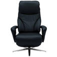 RELAXSESSEL in Leder Dunkelblau  - Edelstahlfarben/Dunkelblau, Design, Leder/Metall (75/106/88cm) - Dieter Knoll