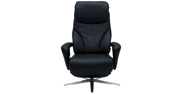 RELAXSESSEL in Leder Dunkelblau - Edelstahlfarben/Dunkelblau, Design, Leder/Metall (75/106/88cm) - Dieter Knoll