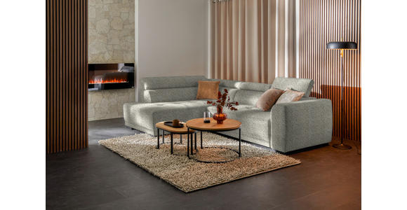ECKSOFA in Struktur Creme 205/284 cm - Creme/Schwarz, Design, Kunststoff/Textil (205/284cm) - Xora