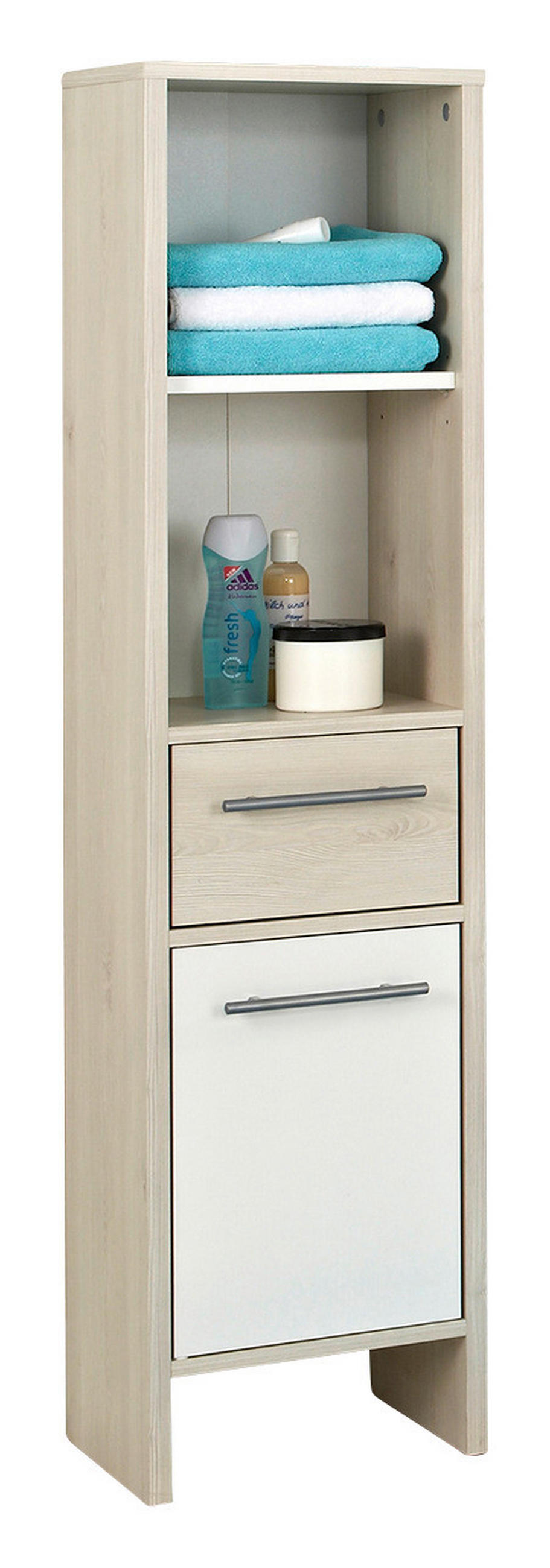 MIDISCHRANK 33/136,2/28 cm  - Alufarben/Weiß, KONVENTIONELL, Holzwerkstoff (33/136,2/28cm) - Carryhome