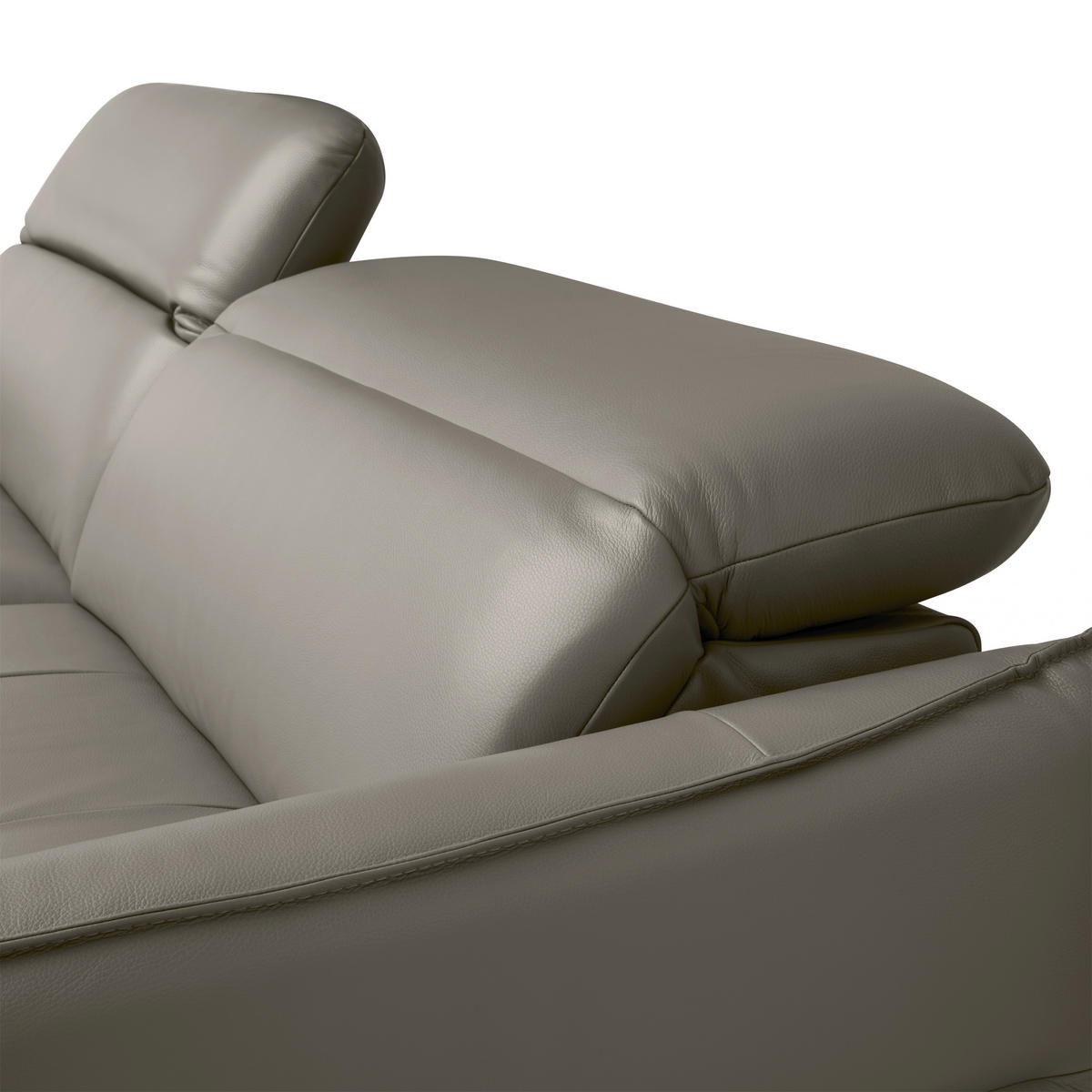 ECKSOFA inkl. Funktionen Grau Echtleder  - Schwarz/Grau, Design, Leder/Metall (175/246cm) - Celina Home