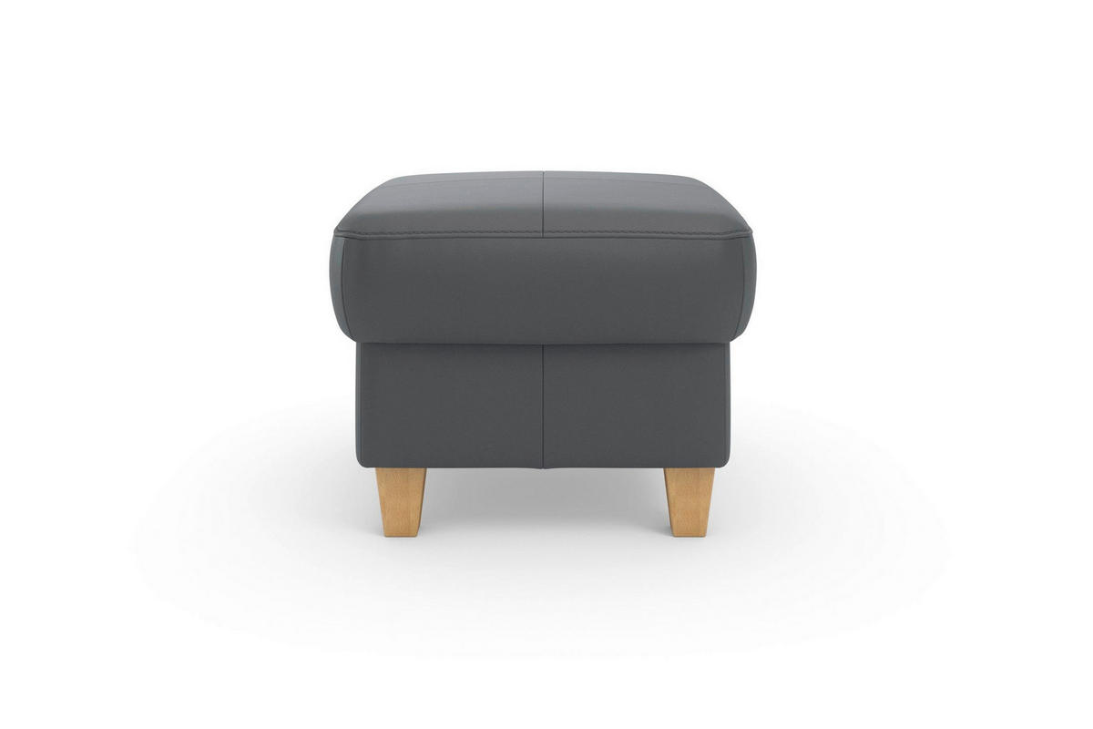 TABURETKA, koža, 58/48/58 cm - čierna/farba duba, Basics, koža/drevo (58/48/58cm) - Sit & More
