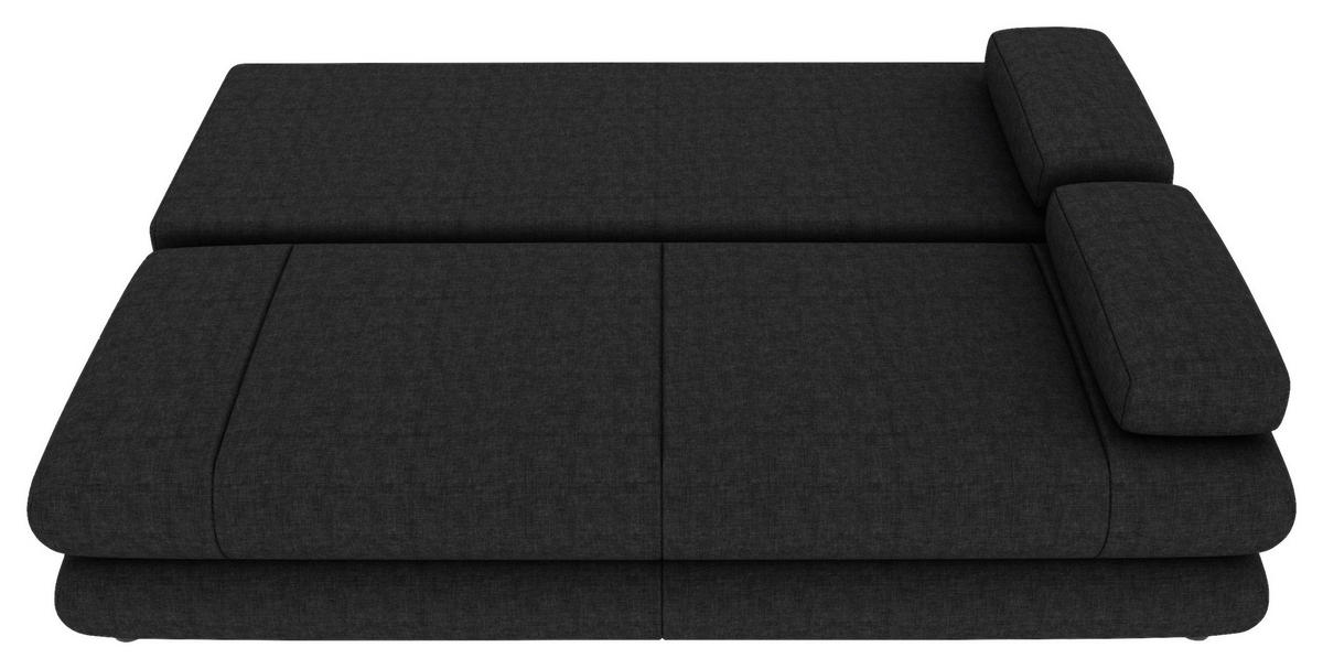 SCHLAFSOFA  mit Liegefunktion, Rücken echt Mikrofaser Anthrazit  - Anthrazit/Schwarz, KONVENTIONELL, Kunststoff/Textil (212/93/90cm) - Carryhome