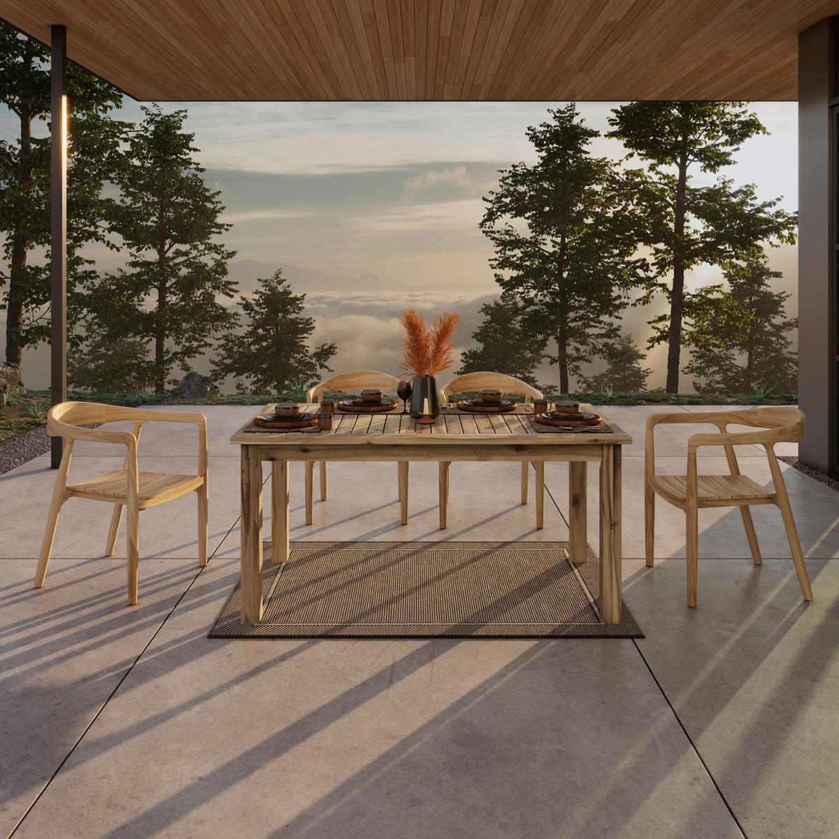 GARTENTISCH 160/90/76 cm  - Akaziefarben, Basics, Holz (160/90/76cm) - Ambia Garden